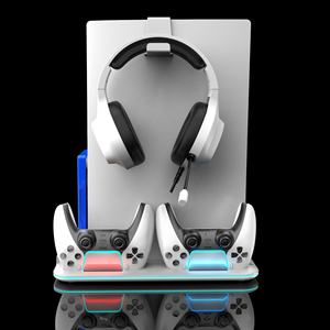 Support de charge et de rangement multifonction filaire Slim Pro pour manettes de <span class=keywords><strong>console</strong></span>, avec base de refroidissement et rangement pour <span class=keywords><strong>casque</strong></span> et jeux - Product Image 3