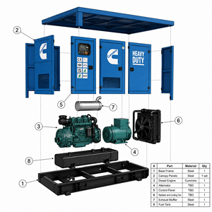 Groupe électrogène diesel industriel Cummins Perkins 80 kW 100 kVA certifié EPA EAC | Groupe électrogène de secours Stamford Alternator ATS 50Hz - Product Image 2