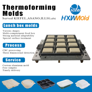 Molde Industrial de Aluminio de Alta Producción con 12 Cavidades, Sistema de Canales Calientes/Fríos, Superficie Pulida para Producción en Masa de Contenedores Cuadrados para Alimentos - Product Image 2