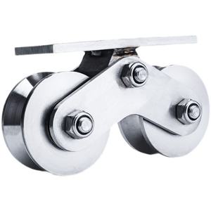 Poulie de rail coulissant moderne en acier inoxydable à double roue, type HUV, avec roulement à gorge, durable, 3 mm, pour accessoires de porte coulissante push-pull - Product Image 6