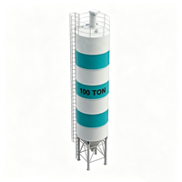 Silo à ciment électrique modulaire 50T-300T, réservoir de stockage vertical en acier boulonné pour poudres en vrac, avec pompe et moteur pour centrale de malaxage mobile, OEM