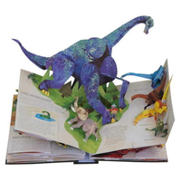 Livre pop-up 3D avec rabat pour enfants, collection d'impression personnalisée, préscolaire, anglais, design animal, dinosaure, histoire de dinosaure