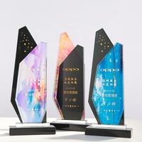 Trofeo de Cristal Creativo de Alta Gama con Impresión UV, Nuevo Diseño para Premios Empresariales a Empleados Destacados
