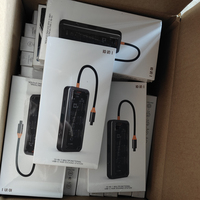 D2167 Transparent 10 en 1 Type c Usbc Usb C/usb 3.0 Hub avec rj45 + carte TF Sd + charge PD100w