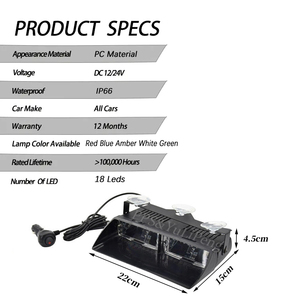 Luz <span class=keywords><strong>LED</strong></span> de advertencia <span class=keywords><strong>para</strong></span> <span class=keywords><strong>parabrisas</strong></span> de coche, barra de luz intermitente, luces estroboscópicas <span class=keywords><strong>para</strong></span> camiones, lámpara de señal de emergencia - Product Image 5