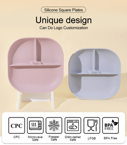 Juego de Platos de Silicona para Niños, Ecológicos, Libres de BPA, con Divisiones, sin Succión, Plato de Silicona para Bebés, Libre de BPA - Product Image 2