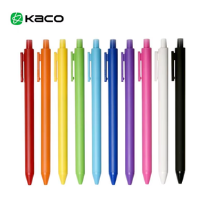 Stylo promotionnel personnalisé avec logo Kaco, en plastique pur, encre gel sportive 0,5 mm, noir/bleuté, impression UV/numérique/laser, pour hôtels et complexes hôteliers - Product Image 2