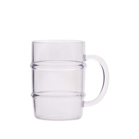 Mug à bière artisanale en plastique transparent de 16 oz, 250 ml, 500 ml, avec logo personnalisé, design classique, durable, pour le camping