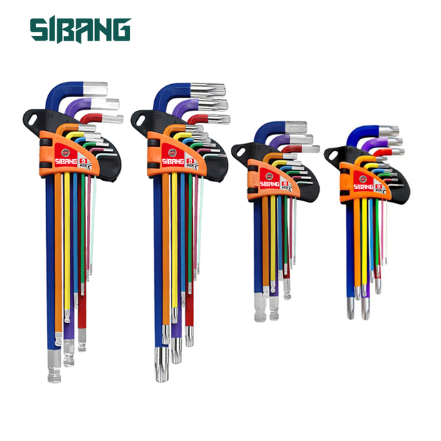 9-Piece Metric Ball End Hex Key Set S2 Alloy Steel Allen Wrench Set L-Shaped Hex Keys