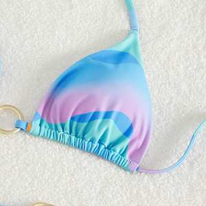 Bikinis traje <span class=keywords><strong>de</strong></span> baño conjunto para mujer 25 años fábrica diseño personalizado Logo traje <span class=keywords><strong>de</strong></span> baño triángulo traje <span class=keywords><strong>de</strong></span> baño corbata Tanga - Product Image 6