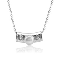 Collier pendentif fleur en argent sterling 925 avec perle d'eau douce, bijoux en argent thème océan tropical