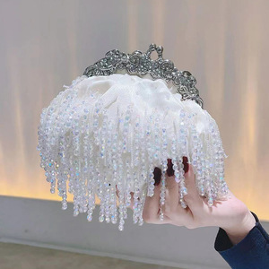 Fashion Women Beaded Tassels <b>Clutch</b> Bag Pearl Evening Dress Bag Evening <b>Clutch</b> Bags for <b>Wedding</b> Party - Product Image 3
