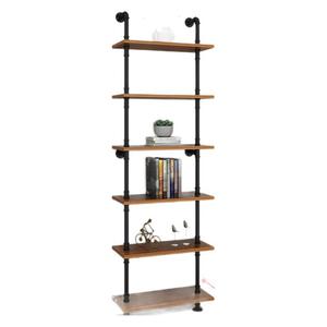 Wall Mounted Pipe <b>Shelf</b> 3 Tier 80x25x100cm Wrought Iron Storage <b>Rack</b> For Living Room - Product Image 4