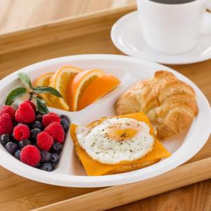 100% naturel 3 Compartiment Jetable de Fiber de Canne À Sucre Plaques Écologique Biodégradable Bagasse <span class=keywords><strong>Plateau</strong></span> - Product Image 5