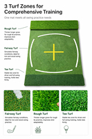 Tapis de golf 3-en-1 6x4ft avec zones de fairway, de rough et de tee, base antidérapante en EVA pour entraînement intérieur et extérieur