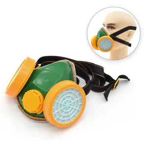 Maschera antipolvere con filtro a mezza faccia riutilizzabile in PVC di plastica respiratore per prodotti chimici industriali a doppio filtro per vernice antipolline