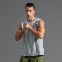 Débardeur de sport pour homme en coton 100% respirant et anti-transpiration, vêtements de sport pour l'entraînement, débardeur de course à pied, débardeur de sport décontracté sans manches