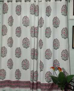 Rideaux en coton imprimés à la main de qualité supérieure, style bohème, ignifuges et isolants pour salon et hôtel - Product Image 2