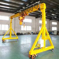 Mini-grue portique mobile électrique sans rail à double poutre, réglable en hauteur, à roues en caoutchouc, 6 tonnes, pour préfabriqués