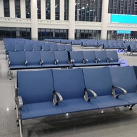 Chaise d'attente pour passagers en aluminium, 3/4 places, en cuir PU, en fer, pour les espaces publics, chaise de rangée pour aéroport, hôpital, clinique, avec un design moderne