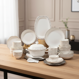 Luxury Bone China <b>Dinnerware</b> Sets Scenic Dishwasher Safe Lightweight Long-lasting Durability Personalization (Country Style) - Product Image 1