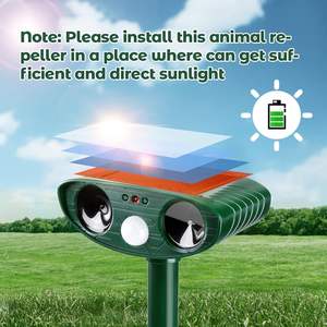 Ahuyentador Solar de Animales al por Mayor, Detector de Movimiento PIR para Exteriores, Dispositivo Repelente de Perros con Luz, Suministros para el Hogar y Jardín - Product Image 4