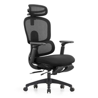 Chaise de bureau ergonomique en tissu avec appui-tête réglable, soutien lombaire fixe, fonction pivotante et commande par poignée - Vente en gros