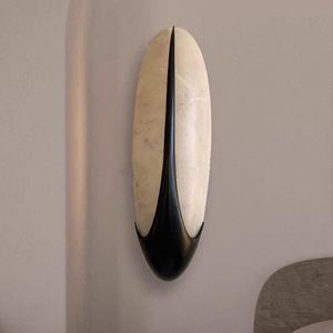Natural Marble Wall Lamp Led <b>Light</b> Source Wall Mounted Black And White Contrast For Living Room Study <b>Corridor</b> Hotel - Product Image 1