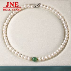 Natural Pearl Necklace Round Beads Chalcedony Beads Yuanbao Knot Pearl Necklace Mother's Day Gift for <strong>Elders</strong> - Product Image 1
