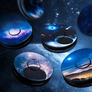 Space Pop Coin Gyroscope Hand Push Ring Coin Starry Sky Fidget Spinner Stress Reliever Toy Antiestres Enfant Adhd Toys