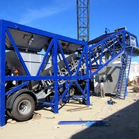 Centrale à béton compacte tout-en-un, petite centrale à béton mobile prête à l'emploi, fabricant de centrales à béton 35m3/h avec certification CE