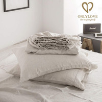 Reine taille 100% pur lin draps de lin moderne ferme Style ensemble de literie 4 300TC fil compte pierre lavé linge de maison poches profondes
