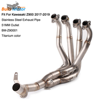 Système d'échappement de moto pour Kawasaki Z900 Tuyau d'échappement avant 2017 2018 2019 Échappements de tuyau avant Moto Bike