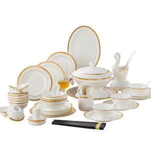 Juego de Vajilla de Cerámica con Diseño <span class=keywords><strong>Blanco</strong></span> de Phnom Penh, Juego de Platos y Tazones de Cerámica, Apto para Lavavajillas, para <span class=keywords><strong>Restaurante</strong></span> - Product Image 5