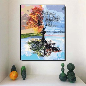 Pintura por Números Moderna, Paisaje Rectangular Enmarcado, Pintura Decorativa <span class=keywords><strong>para</strong></span> Interiores, Arte Mural <span class=keywords><strong>para</strong></span> Sala de Estar - Product Image 2