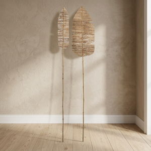 Canne en bambou avec feuille géante ou poignée, accessoires en bambou, haute qualité, fabriquée à la main en Indonésie - Product Image 3