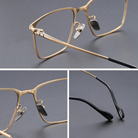 Montures de lunettes optiques carrées de style professionnel pour hommes, en titane de qualité supérieure, à monture complète, avec verres de transition personnalisés pour lunettes de vue