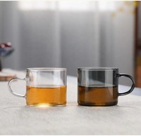 Tazas de Vidrio de Borosilicato de Alta Calidad, Minimalistas, Ecológicas, Hechas a Mano, de Pared Simple, Reutilizables, de 80 ml, con Asa, Venta al Por Mayor