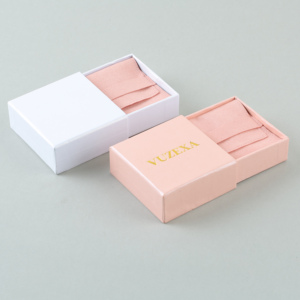 Custom Logo Cardboard Drawer Jewelry Packaging Gift Boxes With Microfiber Pouch for Necklace <b>Earring</b> Bracelet Ring Jewellery <b>Box</b> - Product Image 3