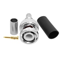 Connecteur BNC mâle à sertir pour câbles RG58, LMR195, RG223, RG400, RG142 pour systèmes vidéo, CCTV, radio, équipements de test et applications RF