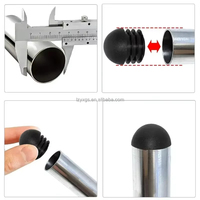 Embouts d'obturation ronds en plastique bombés Embouts de pieds de chaise Inserts de tube Bouchon Cache-poussière 13mm-76mm Noir et blanc