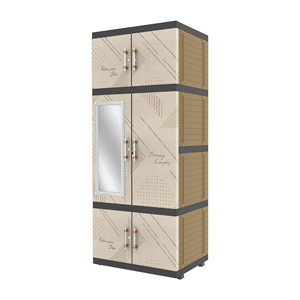 Multifunctional Hanger Jumbo Pro combines durable cream and brown plastic with a built-in mirror stylish solution organization - Product Image 2