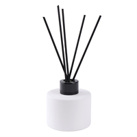 Bouteille ronde vide de 150 ml en verre noir mat, diffuseur de chambre à roseaux avec couvercle, vente en gros