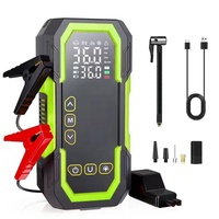 Compresseur d'air portable pour voiture, batterie externe, gonfleur de pneus, démarreur de batterie, alimentation de secours, sortie de charge 5V 2A pour voiture