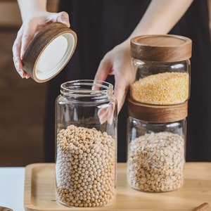 Yolowe Nhà 550MLKitchen Lưu Trữ Container Thủy Tinh Thực Phẩm Lưu Trữ Container Với Nắp Đậy Snack Container Thường Xuyên Miệng <span class=keywords><strong>Cookie</strong></span> <span class=keywords><strong>Jar</strong></span> - Product Image 2