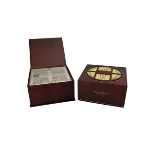 Caja cuadrada de papel de cartón hecha a mano de lujo personalizada, caja de envío de regalo con inserto
