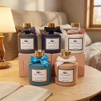 Diffuseur d'arômes écologique en bouteille de verre colorée avec bâtonnets en fibre, best-seller pour la décoration d'entrée de maison, prend en charge OEM ODM