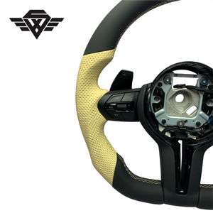 Volant de voiture en cuir pleine fleur de style sport de haute qualité pour <span class=keywords><strong>BMW</strong></span> M3 M5 F32 F20 X6 X5 F10 F30 F31, design personnalisé d'usine - Product Image 2