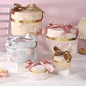Luxury Round Floral Paper <b>Jewelry</b> <b>Box</b> Custom Logo Ribbon Bow Gift Storage <b>Box</b> for <b>Necklace</b> Earring Ring - Product Image 6