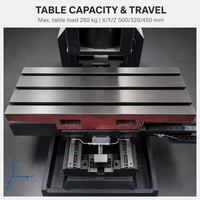 Nouvelle machine de fraisage CNC VMC à broche verticale simple SHANDONG HUAWEI, avec Linearway Dro Mini XK7124 de Taïwan, capacité de 12 outils, légère